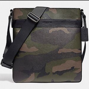 COACH Charles Crossbody/ Messenger Bag - Camo Leather and Coated Canvas